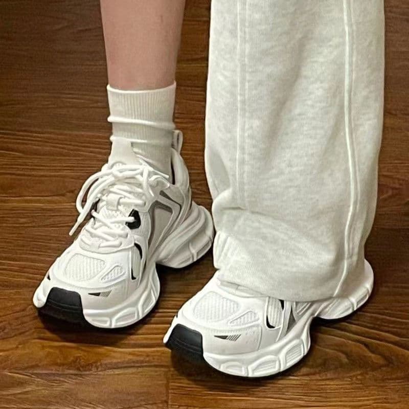 Dad's shoes for women 2025 popular mesh casual running sneakers for women versatile thick-soled breathable shoes ins trendy D-4