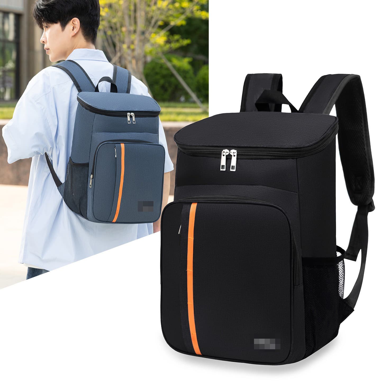 Wholesale backpack large capacity insulated bag aluminum foil takeaway meal delivery box outdoor fresh picnic portable backpack